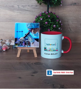 Laborant Fotoğraflı Dekoratif Taş, Kupa Bardak Beyaz Hediye (Model 2)