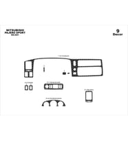 Meriç® Mitsubishi Pajero Sport Ön Torpido Kaplama Maun 9 Parça 2002-2009 (Karbon)
