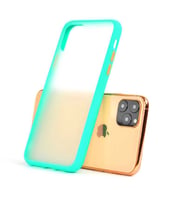Apple iPhone 11 Pro Max Kılıf Fri Mat Yüzey Renkli Kenar Kılıf (Turkuaz)