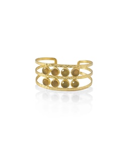 Kadir Jewellery 22 Ayar Altın Kaplama El İşçiliği Zirkon Taşlı Kadın Kaburga Bilezik (Turuncu)