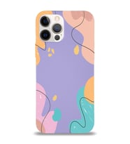 PrintiFy Apple iPhone 12 Pro Max Uyumlu Lansman Kılıf Karışık Renkler Tasarımlı İçi Kadife Kapak (Lila)