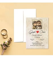 Davetiye Zarf ve Baskı Dahil (Beyaz yada Kraft Zarflı) - Up Yukarı Bak Tasarım - Düğün, Nişan, Nikah, Kına Davetiyesi (Beyaz)
