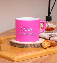 Kişiye Özel Tasarımlı Renkli Nescafe/Çay Fincanları 220 ML & Model No SC-1974 (Pembe)