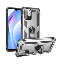 Xiaomi Poco M3 Pro Kılıf Zore Vega Yüzüklü Standlı Zırh Kılıf (Gri)
