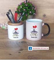 Askere Hediye Kalemlik, Kupa Bardak T Kişiye Özel Hediye (Model 3)