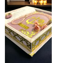 Cam Kapaklı Kuranı Kerim Seti (Pembe)