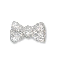 20 Adet 2x1cm Minik Akrilik Taşlı Fiyonk (Gümüş)