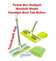Yer Duvar Yüzey Temizlik Mikrofiber Mop Paspas Yedek Bezli Sihirli Mop Sağlam Ürün Paspas Yeşil Sihirli Mop (Yeşil)