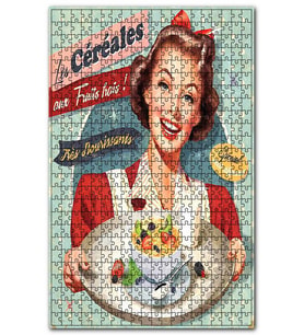 Cakapuzzle Tahıl Meyva Süt İle Kahvaltı Afişi Görseli Puzzle Yapboz MDF (Ahşap) (1000 Parça)