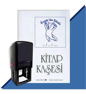 Kişiye Özel  Cute Cat 3 Tarihli Kitap Kaşesi (Mavi)