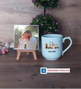 Babaya Doğum Günü Hediyesi Fotoğraflı Dekoratif Taş, Kupa Bardak Beyaz Hediye Babalar Günü Hediyesi (Model 5)