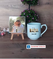 Babaya Doğum Günü Hediyesi Fotoğraflı Dekoratif Taş, Kupa Bardak Beyaz Hediye Babalar Günü Hediyesi (Model 5)