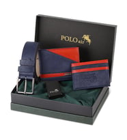 Polo Air Su Yolu Desen Cüzdan Kartlık Kemer Çakmak Kombin CM-15 (Lacivert)