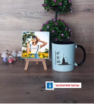 Kız Kulesi Fotoğraflı Dekoratif Taş, Kupa Bardak Beyaz HediyeArkadaşa Hediye (Model 11)