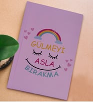 BK Gift Hayat Mottosu Tasarımlı Sert Kapaklı Lila Defter, Arkadaşa Hediye, Yeni İş Hediyesi, Doğum Günü Hediyesi, Anı Defteri (Model 2)