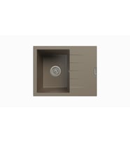 POLEX Cristalüx Granit Eviye P-S60 Tezgah Altı Ve Tezgah Üstü Kare Mutfak Evyesi 60,5x49,5cm (Toprak)