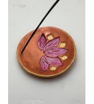 Lotus Desenli Tütsülük - hediyelik kutusunda - hediyeli (Bakır)