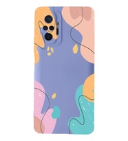 PrintiFy Xiaomi Redmi Note 10 Pro Lansman Kılıf Karışık Renkler Tasarımlı İçi Kadife Kapak (Lila)