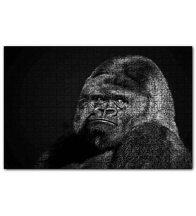 Cakapuzzle Siyah Goril Görseli  Puzzle Yapboz MDF (Ahşap) (1000 Parça)