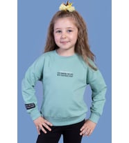 Toontoy Kız Çocuk Baskılı Sweatshirt (Yeşil)