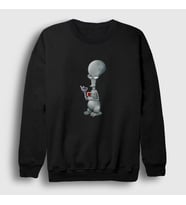 Presmono Unisex Beyaz Alien Roger Smith Dizi American Dad Sweatshirt 299247tt (Siyah)