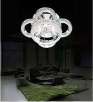 Plato 5'li Led Avize Plafonyer Taşlı Avize (Krom)