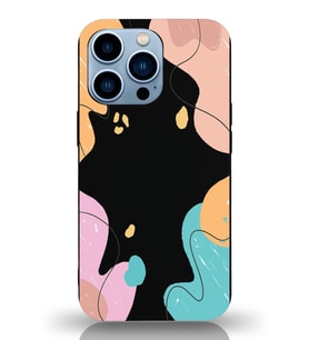 PrintiFy Apple iPhone 13 Pro Max Uyumlu Lansman Kılıf Karışık Renkler Tasarımlı İçi Kadife Kapak (Siyah)
