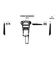 Meriç® Ford Mondeo Ön Torpido Kaplama Maun 16 Parça 2012-2016 (Piano Black)