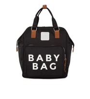 BAGMORİ Baby Bag Baskılı Cepli Anne Bebek Bakım Sırt Çantası (Siyah)
