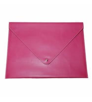 Çıtçıtlı Deri Zarf Dosya A4 Rainbow Vegan Portföy 200 Yaprak Kapasiteli 25,5x33,5 cm (Fuşya)