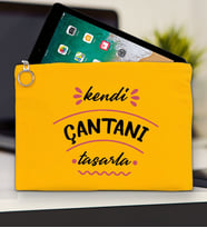 BK Gİft Kişiye Özel Kendin Tasarla Tablet Çantası 30x21cm ( 12 Renk Seçeneği), Ipad Çantası, Baskılı Tablet Kılıfı (Sarı)