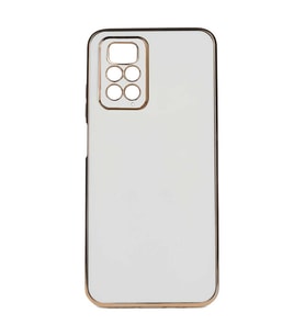 Xiaomi Redmi Note 11 Pro 5G Kılıf Bark Kenarları Altın Renk Kılıf (Beyaz)