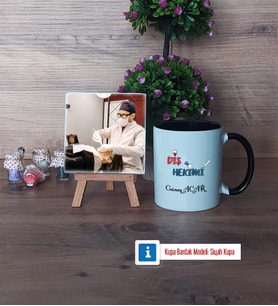 Diş Hekimi Fotoğraflı Dekoratif Taş, Kupa Bardak Beyaz HediyeDiş Hekimine Diş Hekimleri Günü Hediyesi (Model 11)
