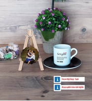 Sevgiliye Hediye Türk Kahvesi Fincanı Ahşap Altlıklı ve Fotoğraflı Ahşap Anahtarlık Hediye (Model 7)