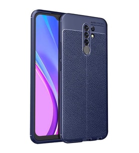 Xiaomi Redmi 9 Kılıf Zore Niss Deri Desenli Silikon Kılıf (Lacivert)