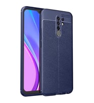 Xiaomi Redmi 9 Kılıf Zore Niss Deri Desenli Silikon Kılıf (Lacivert)