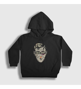 Presmono Unisex Çocuk Beyaz Rain In July Müzik Neck Deep Kapüşonlu Sweatshirt 481887tt (Siyah)