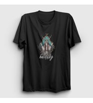 Presmono Unisex Siyah Nature Heilung T-Shirt