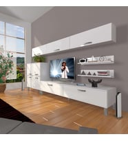 Decoraktiv Eko 8 Slm Std Krom Ayaklı Tv Ünitesi Tv Sehpası (Beyaz)