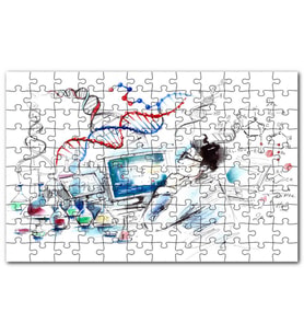 Cakapuzzle Suluboya Efekt Bilim Adamı ve Ekipmanları Puzzle Yapboz MDF (Ahşap) (500 Parça)