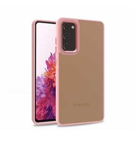 Samsung Galaxy S20 FE Kılıf Case, Kamera Lens Korumalı Elektroplatin Kaplama Sert PC Koruyucu Colourful Platinum Serisi (Rose)