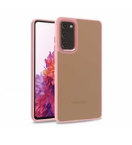 Samsung Galaxy S20 FE Kılıf Case, Kamera Lens Korumalı Elektroplatin Kaplama Sert PC Koruyucu Colourful Platinum Serisi (Rose)