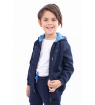 Toontoy Unisex Çocuk Nakışlı Hırka (Lacivert)