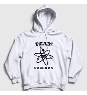 Presmono Unisex Gri Team Sheldon The Big Bang Theory Kapüşonlu Sweatshirt 181811tt (Beyaz)