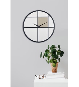 Dekoratif Ahşap Duvar Saati 50 cm - Lenora (Gri)