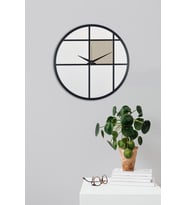 Dekoratif Ahşap Duvar Saati 50 cm - Lenora (Gri)
