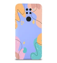 PrintiFy Xiaomi Redmi Note 9 Uyumlu Lansman Kılıf Karışık Renkler Tasarımlı İçi Kadife Kapak (Lila)