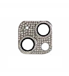 Uyumlu Model Apple iPhone 13 Mini Full Taşlı Kamera Lens Koruyucu Çerçeveli Koruyucu CL-08 (Gümüş)