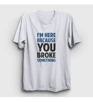 Presmono Unisex Sarı Broke Developer Yazılımcı T-Shirt 331158tt (Beyaz)