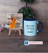 Halaya Hediye Fotoğraflı Dekoratif Taş, Kupa Bardak Beyaz Hediye (Model 3)